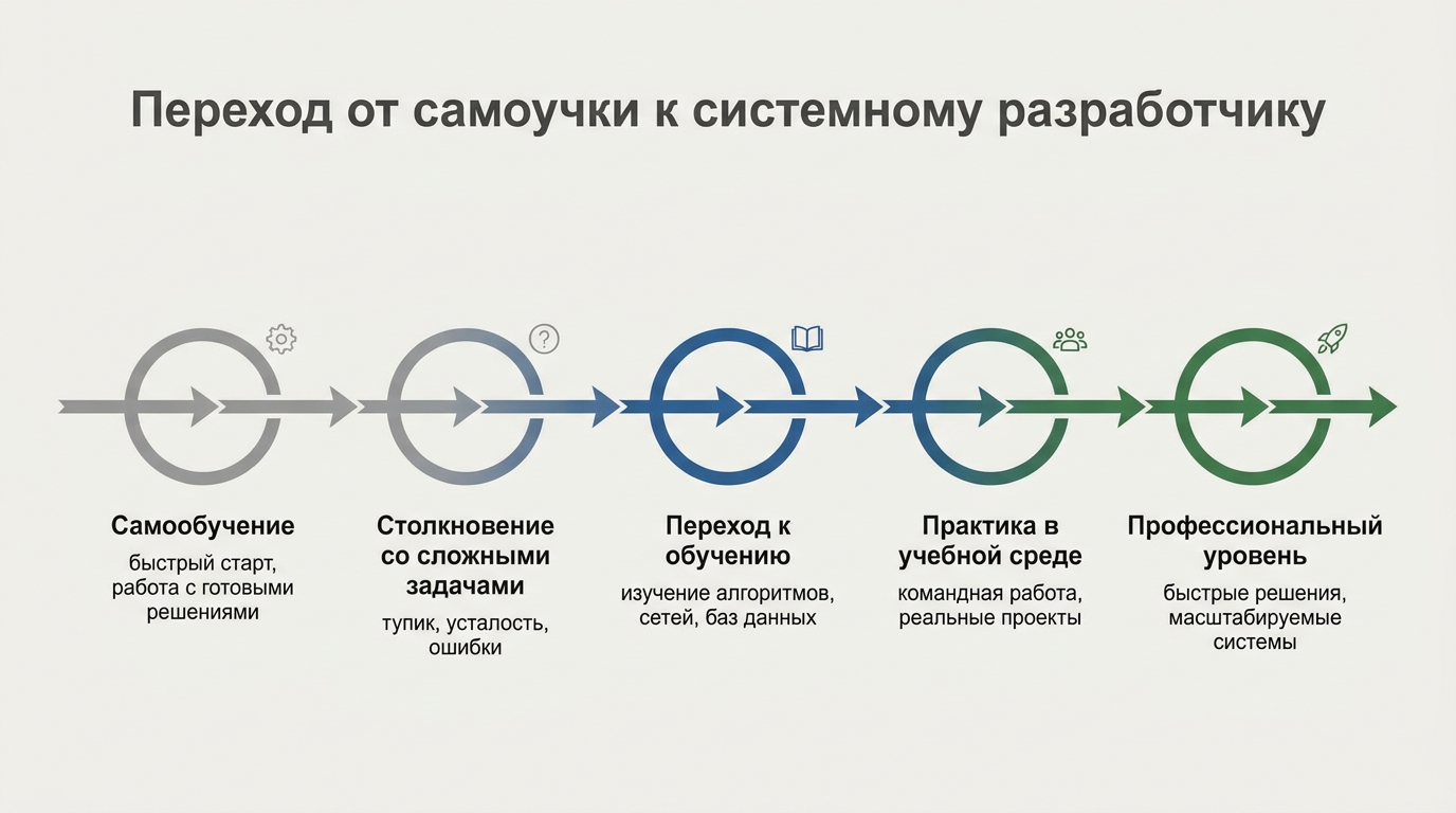 Переход от самоучки к системному разработчику